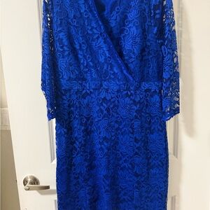 Thalia Sodi Royal Blue Lace Long Sleeve Dress